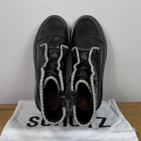 Schutz Amirah Boots in Black Leather Women's Size 9.5 - Picture 8 of 10